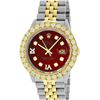 Image 2 : Rolex Mens 2 Tone Red VS 4 ctw Bead set Diamond Datejust Wristwatch