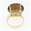 Image 6 : Vintage 14K Gold Large Round Smoky Quartz High Profile Solitaire Cocktail Ring