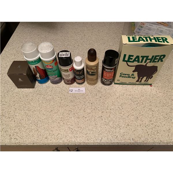 Assorted Leather and Shoe Care Supplies