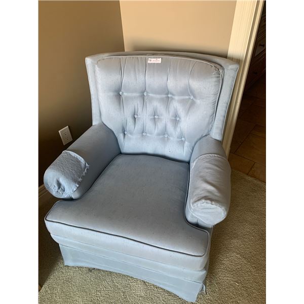 Blue Upholstered Rocking Chair