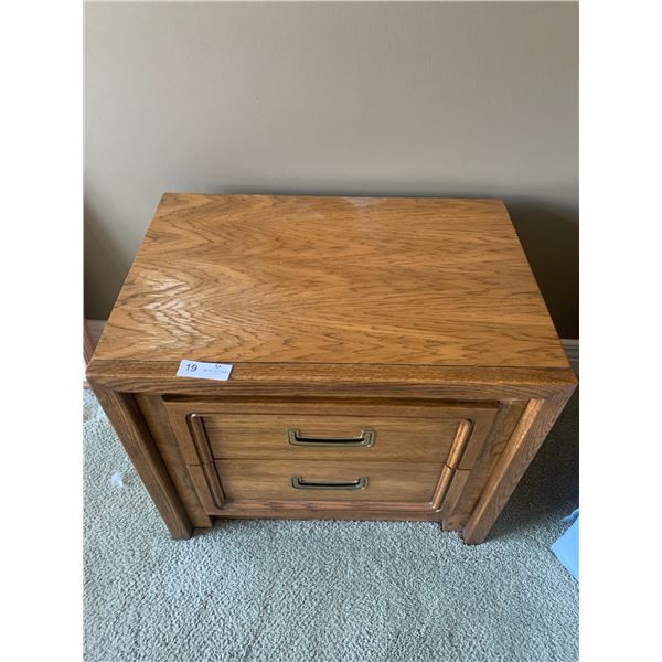 Wooden Nightstand with Brass Handles - Made by Gerard Collin Inc.