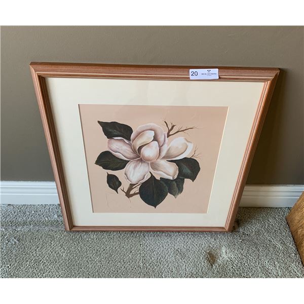 Framed Flower Painting - By Leslie