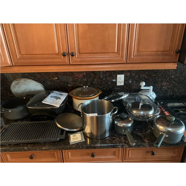 Pots, Pans (Includes Cast Iron), Rival Crock Pot, Black & Decker Deep Dutch Electric Skillet, & More