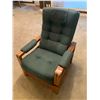 Image 1 : Upholstered Wooden Rocking/Sliding Chair w/ Brass Accents