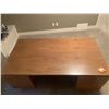 Image 1 : Large Wooden Desk w/ Glass Top