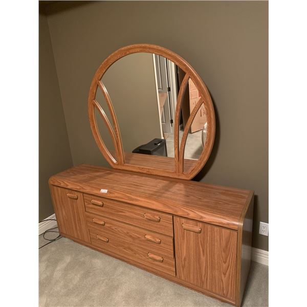 Wooden Chest of Drawers with Mirror