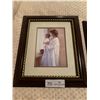 Image 2 : 3 x Framed Artworks - 2 x Mother with Child and a Little Girl with Rose (Unknown Artists)