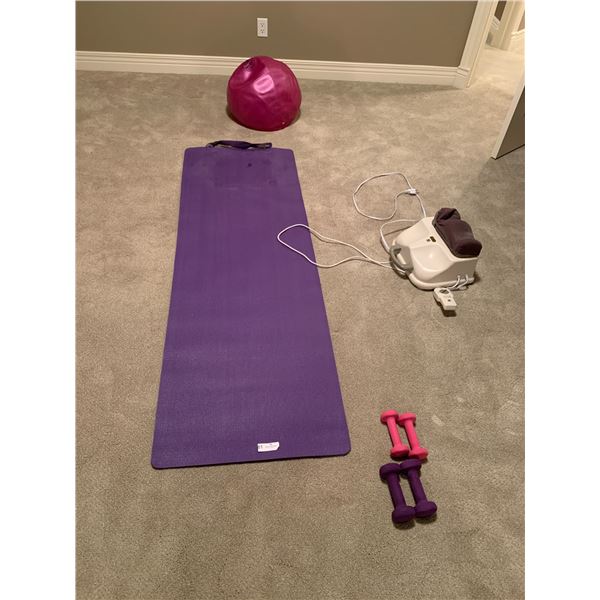 Assorted Exercise Equipment - Dumbbells, Yoga Mat, Massager, and More!