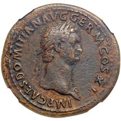 Domitian, AD 81-96. AE Sestertius minted at Rome, AD 85