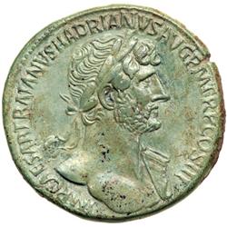 Hadrian, AD 117-138. AE Sestertius minted at Rome, AD 119-122