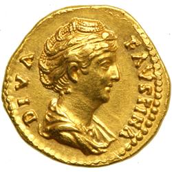 Faustina Senior, wife of Antoninus Pius, AD 138-161. Gold Aureus (6.98 g) struck at Rome after AD 14