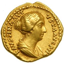 Faustina Junior, wife of Marcus Aurelius, AD 161-180. Gold Aureus (7.32 g) minted at Rome
