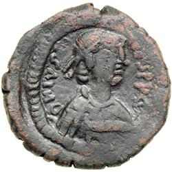 Byzantine Empire. Justin I, 518-527. follis or 40 nummi (17.83g), Cyzicus, 2nd officina, 526/6 (4th 