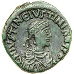 Byzantine Empire. Justin I and Justinian I, Apr.-Aug. 527. follis or 40 nummi (17.49g), Constantinop