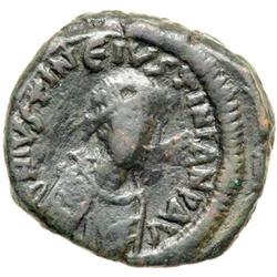 Byzantine Empire. Justin I and Justinian I, Apr.-Aug. 527. half follis or 20 nummi (9.53g), Constant