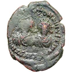 Byzantine Empire. Justin I and Justinian I, Apr.-Aug. 527. decanummium or 10 nummi (3.84g), Antioch,