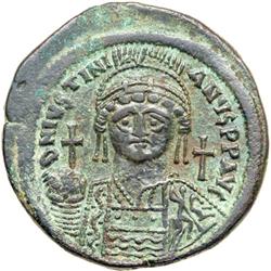 Byzantine Empire. Justinian I, 527-565. follis or 40 nummi (23.61g), Constantinople, 5th officina, 5