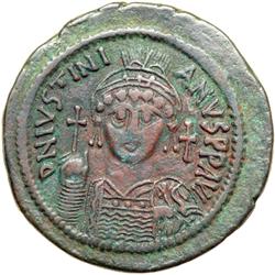 Byzantine Empire. Justinian I, 527-565. follis or 40 nummi (23.51g), Nicomedia, 1st officina, 540/41