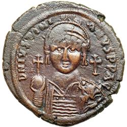 Byzantine Empire. Justinian I, 527-565. follis or 40 nummi (20.21g), Carthage, 539/40 (regnal year 1