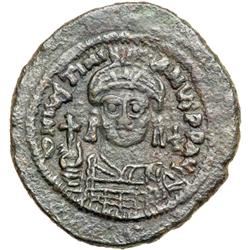 Byzantine Empire. Justinian I, 527-565. half follis or 20 nummi (11.3g), Cyzicus, 541/2 (regnal year