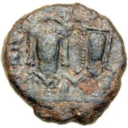 Byzantine Empire. Justin II and Sophia, 565-578. half follis or 20 nummi (10.65g), Carthage, 572/3 (
