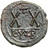 Image 2 : Byzantine Empire. Tiberius II Constantine, 578-582. half follis or 20 nummi (7.5g), Cyzicus, 2nd off