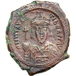 Byzantine Empire. Maurice Tiberius, 582-602. follis or 40 nummi (11.23g), Constantinople, 2nd offici