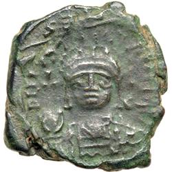 Byzantine Empire. Maurice Tiberius, 582-602. half follis or 20 nummi (5.14g), Thessalonica, 588/9 (r