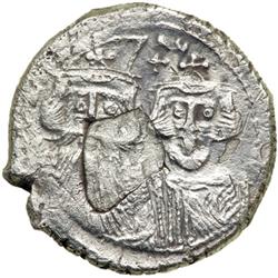 Byzantine Empire. Constans II and Constantine IV with H