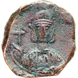 Byzantine Empire. Constantine IV with Heraclius and Tiberius, 668-681. half follis or 20 nummi (11.7
