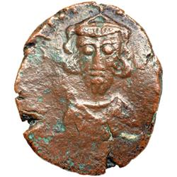 Byzantine Empire. Justinian II, first reign, 685-695. follis or 40 nummi (4.33g), Carthage, c. 690-9