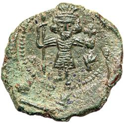 Byzantine Empire. Justinian II, first reign, 685-695. follis or 40 nummi (5.82g), Syracuse, c. 693-4