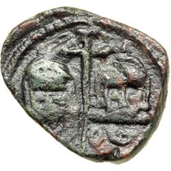 Byzantine Empire. Justinian II and Tiberius, 705-711. follis or 40 nummi (3.46g), Ravenna, 706/7 (re