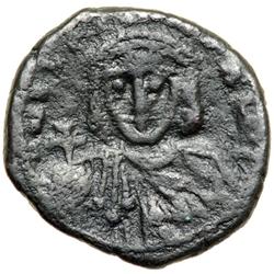 Byzantine Empire. Leo III and Constantine V, 720-741. follis or 40 nummi (3.9g), Constantinople, 1st