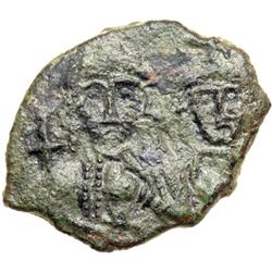 Byzantine Empire. Leo III and Constantine V, 720-741. follis or 40 nummi (3.78g), Syracuse
