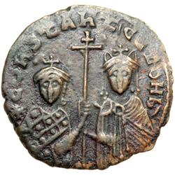 Byzantine Empire. Constantine VII and Zoe, 914-919. follis (5.66g), Constantinople