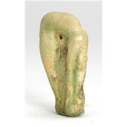 Egyptian light green glaze amulet of a Female Dancer. Circa 18th Dynasty to Late Dynastic Period