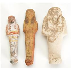 A trio of Egyptian Ushabti figures