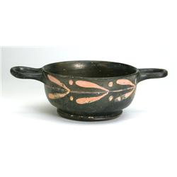 Greek South Italian Large Xenon Pottery Skyphos. Circa 4th century B.C.