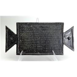 Roman Bronze Inscription Tablet