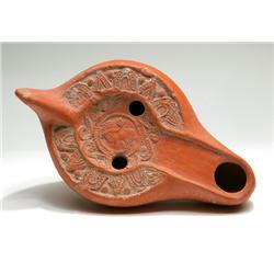 North African Red-Ware Oil Lamp, circa 4th-5th century A.D.