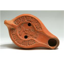 North African Red-Ware Oil Lamp, circa 4th-5th century A.D.