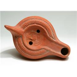 North African Red-Ware Oil Lamp, circa 4th-5th century A.D.