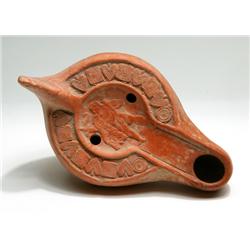 North African Red-Ware Oil Lamp, circa 4th-5th century A.D.