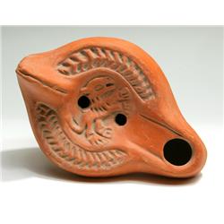 North African Red-Ware Oil Lamp, circa 4th-5th century A.D.