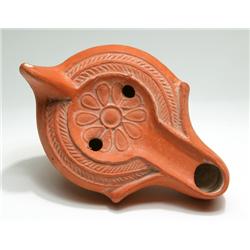 North African Red-Ware Oil Lamp, circa 4th-5th century A.D.