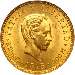 Cuba. 5 Pesos, 1915