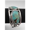 Image 10 : Sterling Silver Cuff With Phenomenal Tear Drop Turquoise