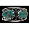 Image 1 : Sterling Silver Cuff With Phenomenal Tear Drop Turquoise
