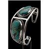 Image 2 : Sterling Silver Cuff With Phenomenal Tear Drop Turquoise